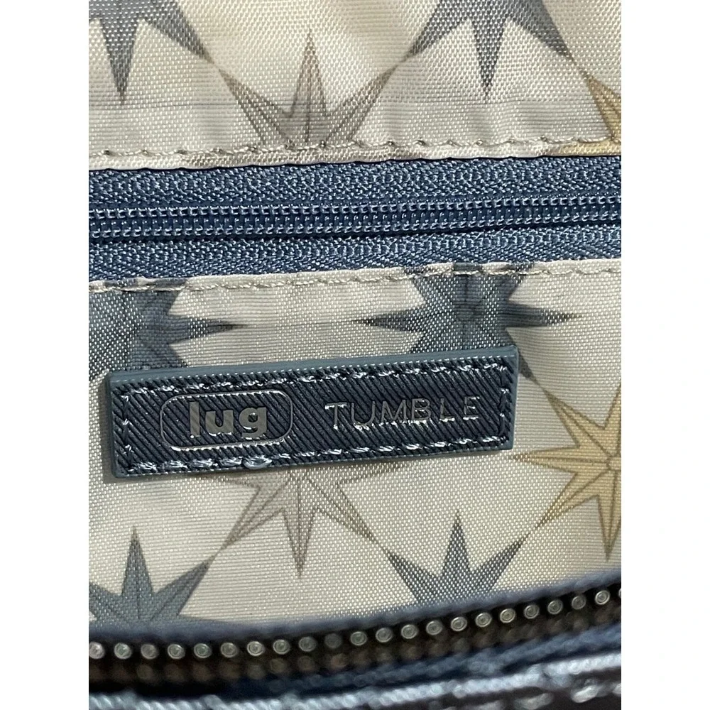 Lug Tumble Crossbody Belt Bag Metallic Blue Moon Wave Quilted NWT